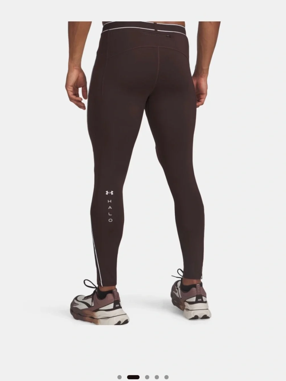 Men's Brown Athletic Pants with Side Stripe - Picture 4 of 7